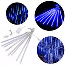 Cascata Led Chuva Meteoro 8 Tubos 50cm Luz Azul Natal